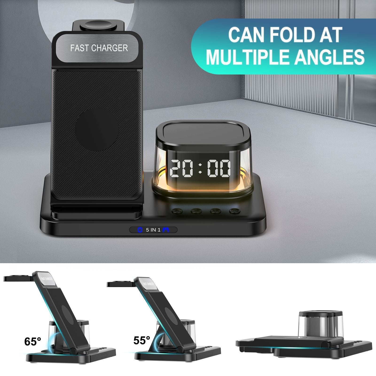 Creative Wireless Charging Three-in-one Folding Bracket - Bellarte Enchanté Creative Wireless Charging Three-in-one Folding Bracket