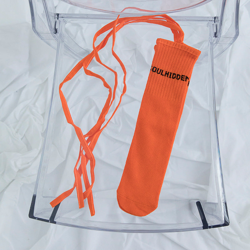 Cross Tie Socks Female Ins Eye-catching Tide Socks Calf Socks Medium Tube Socks - Bellarte Enchanté Cross Tie Socks Female Ins Eye-catching Tide Socks Calf Socks Medium Tube Socks