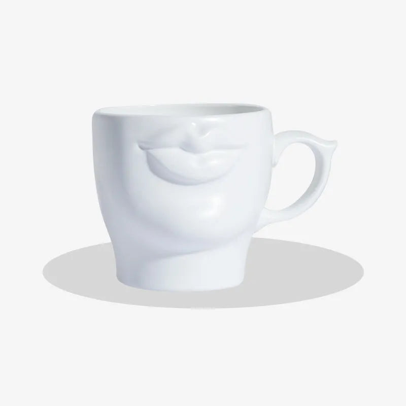 Cuelab Design Fun Ceramic Mug Stereo Lips Couple Bobo Coffee Cup Niche Creative Gift - Bellarte Enchanté Cuelab Design Fun Ceramic Mug Stereo Lips Couple Bobo Coffee Cup Niche Creative Gift