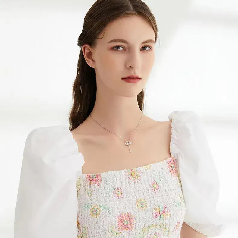 Cupid Heart Angel Wings Tassel Necklace Clavicle Chain - Bellarte Enchanté Cupid Heart Angel Wings Tassel Necklace Clavicle Chain