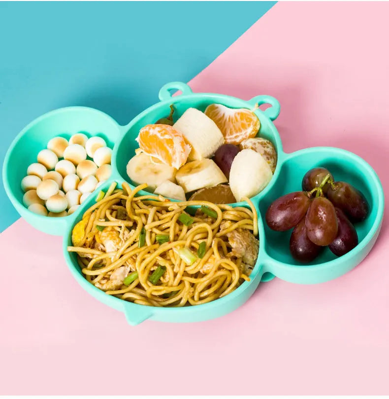 Cut Baby Silicone Dinner Plate Subdivided Suction Cup - Bellarte Enchanté Cut Baby Silicone Dinner Plate Subdivided Suction Cup