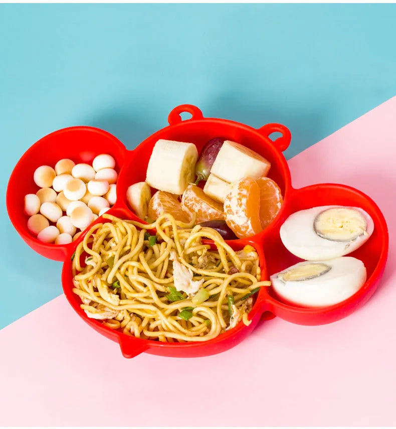 Cut Baby Silicone Dinner Plate Subdivided Suction Cup - Bellarte Enchanté Cut Baby Silicone Dinner Plate Subdivided Suction Cup