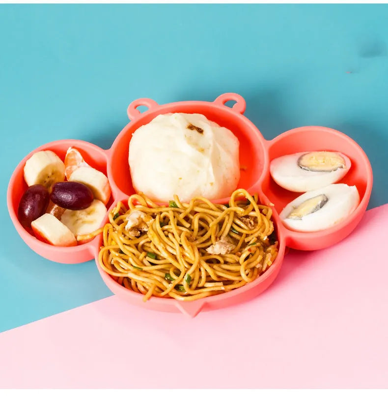 Cut Baby Silicone Dinner Plate Subdivided Suction Cup - Bellarte Enchanté Cut Baby Silicone Dinner Plate Subdivided Suction Cup