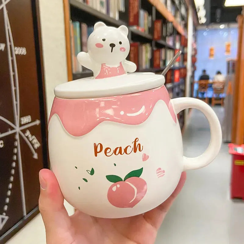 Cute Cartoon Ceramic Household Large Capacity Water Cup - Bellarte Enchanté Cute Cartoon Ceramic Household Large Capacity Water Cup