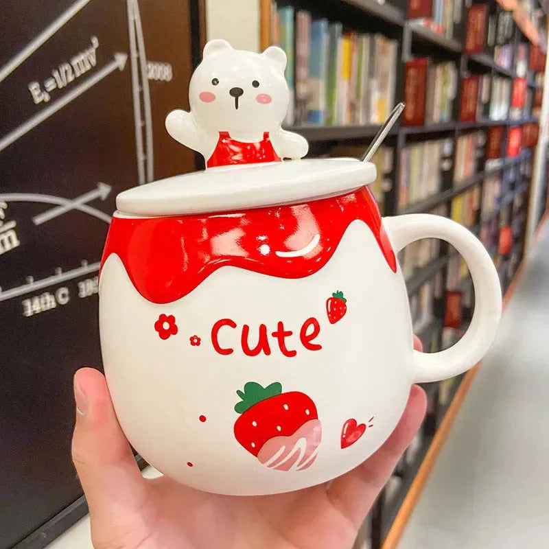 Cute Cartoon Ceramic Household Large Capacity Water Cup - Bellarte Enchanté Cute Cartoon Ceramic Household Large Capacity Water Cup
