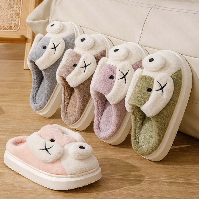 Cute Cartoon Dog Plush Slippers Winter Warm Non-slip - Bellarte Enchanté Cute Cartoon Dog Plush Slippers Winter Warm Non-slip