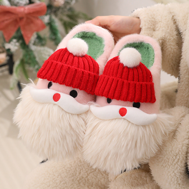 Cute Christmas Santa Claus Home Slippers Winter Warm Indoor Non-slip Floor Plush Shoes For Women - Bellarte Enchanté Cute Christmas Santa Claus Home Slippers Winter Warm Indoor Non-slip Floor Plush Shoes For Women