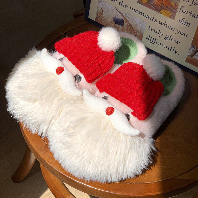 Cute Christmas Santa Claus Home Slippers Winter Warm Indoor Non-slip Floor Plush Shoes For Women - Bellarte Enchanté Cute Christmas Santa Claus Home Slippers Winter Warm Indoor Non-slip Floor Plush Shoes For Women