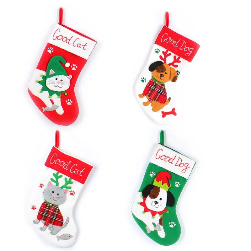 Cute Dogs And Cats Christmas Socks - Bellarte Enchanté Cute Dogs And Cats Christmas Socks