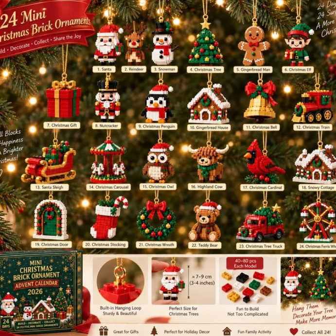 24Day Mini Christmas BrickOrnament Advent Calendar