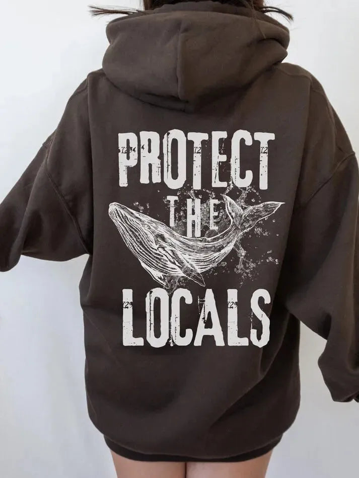 Damen Hoodie Protect the Locals Wale - Bellarte Enchanté Damen Hoodie Protect the Locals Wale