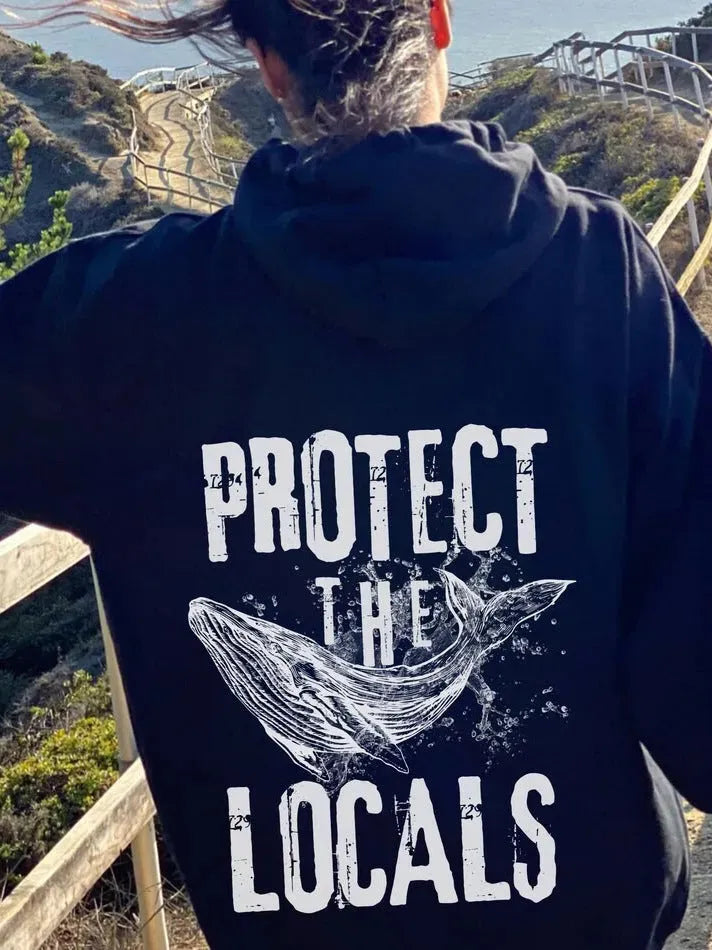 Damen Hoodie Protect the Locals Wale - Bellarte Enchanté Damen Hoodie Protect the Locals Wale