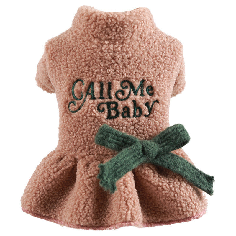 Pet Clothing Warm Berber Fleece Skirt