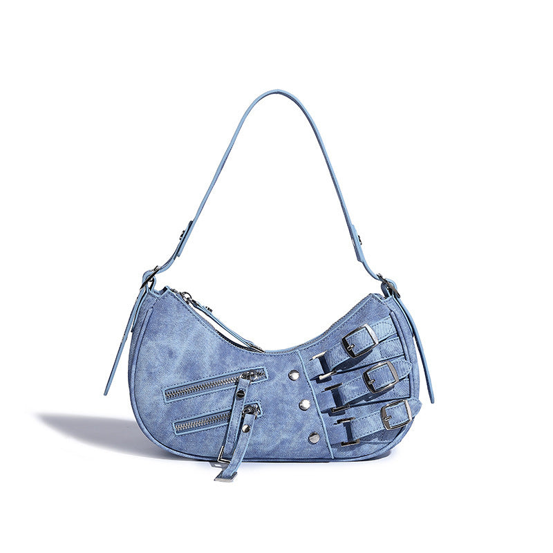 Denim Underarm Bag American Retro - Bellarte Enchanté Denim Underarm Bag American Retro