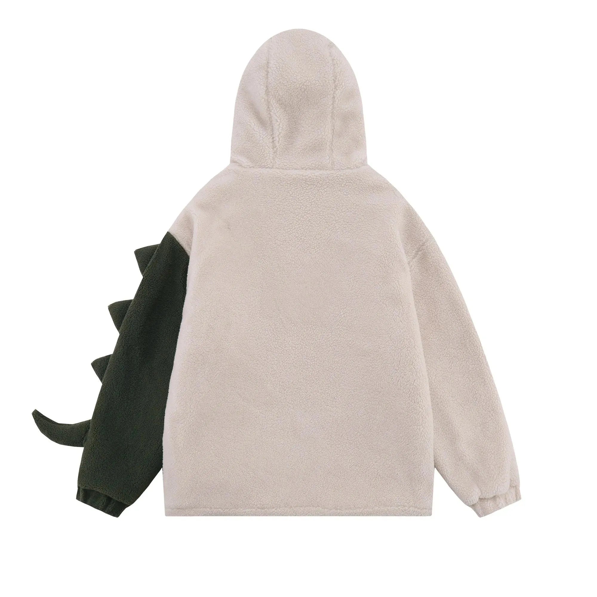 Design Sense Dinosaur Spliced Lamb Wool Coat Female - Bellarte Enchanté Design Sense Dinosaur Spliced Lamb Wool Coat Female
