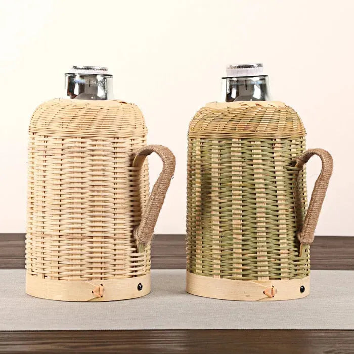 Designe Bamboo Woven Thermo Bottle - Bellarte Enchanté Designe Bamboo Woven Thermo Bottle