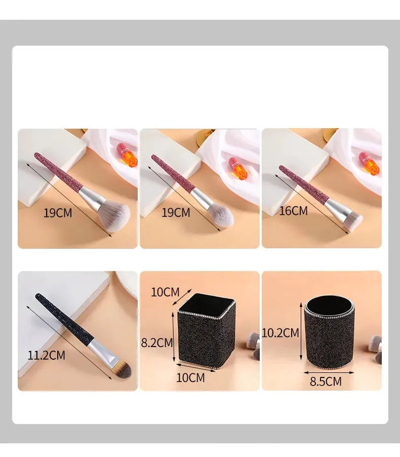 Diamond Encrusted Makeup Brush Soft Bristle Makeup Tool - Bellarte Enchanté Diamond Encrusted Makeup Brush Soft Bristle Makeup Tool