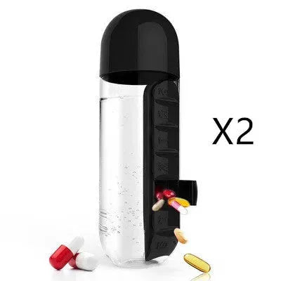 Direct Selling Two-In-One Water Cup Pill Box 7-Day Pill Box 7 Grids Outdoor Easy To Carry Water Bottle One Week With Pill Box Cup - Bellarte Enchanté Direct Selling Two-In-One Water Cup Pill Box 7-Day Pill Box 7 Grids Outdoor Easy To Carry Water Bottle One Week With Pill Box Cup
