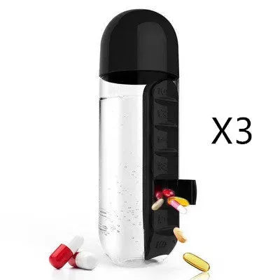 Direct Selling Two-In-One Water Cup Pill Box 7-Day Pill Box 7 Grids Outdoor Easy To Carry Water Bottle One Week With Pill Box Cup - Bellarte Enchanté Direct Selling Two-In-One Water Cup Pill Box 7-Day Pill Box 7 Grids Outdoor Easy To Carry Water Bottle One Week With Pill Box Cup