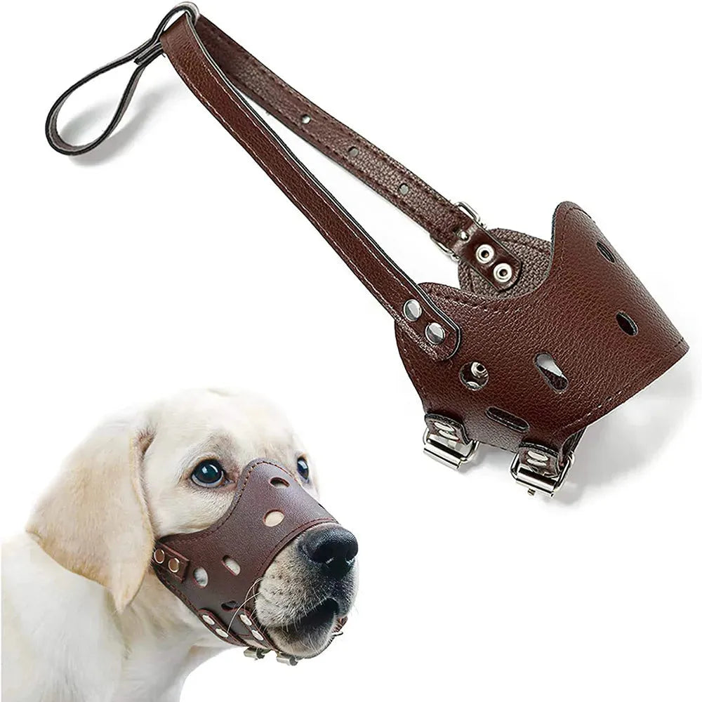 Dog Muzzle Leather, Comfort Secure Anti-Barking Muzzles - Bellarte Enchanté Dog Muzzle Leather, Comfort Secure Anti-Barking Muzzles