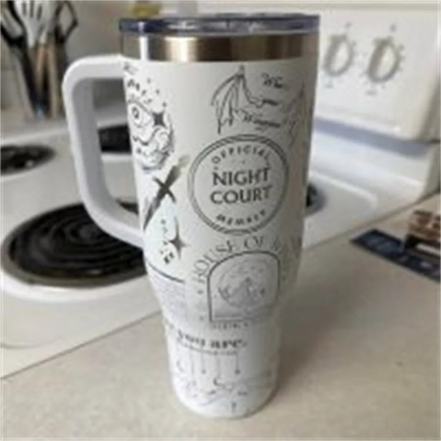 Double-layer Cold-keeping Stainless Steel With Straw Large Ice Cup - Bellarte Enchanté Double-layer Cold-keeping Stainless Steel With Straw Large Ice Cup