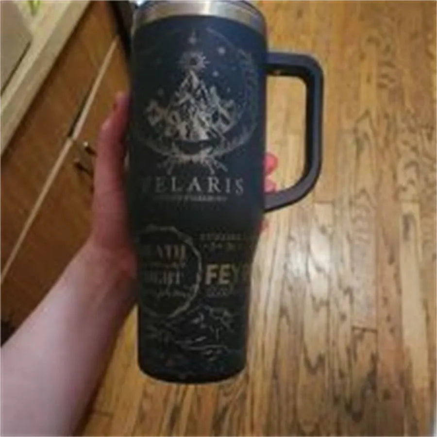 Double-layer Cold-keeping Stainless Steel With Straw Large Ice Cup - Bellarte Enchanté Double-layer Cold-keeping Stainless Steel With Straw Large Ice Cup