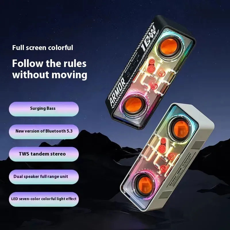 Double Speaker Transparent Mech Wireless Bluetooth Speaker - Bellarte Enchanté Double Speaker Transparent Mech Wireless Bluetooth Speaker