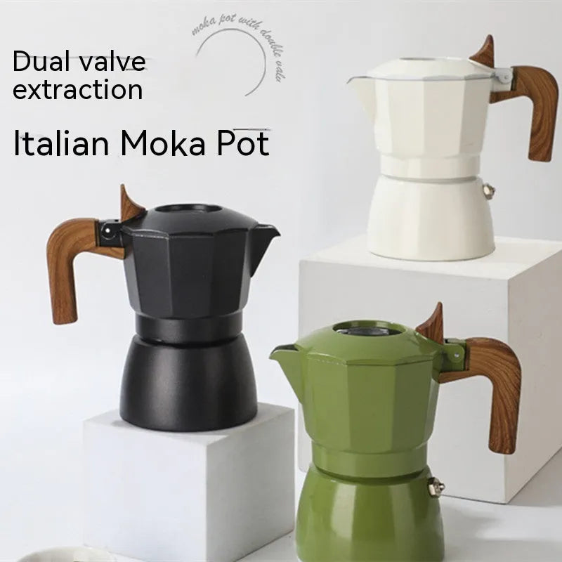 Double Valve Moka Pot Espresso Coffee Machine - Bellarte Enchanté Double Valve Moka Pot Espresso Coffee Machine