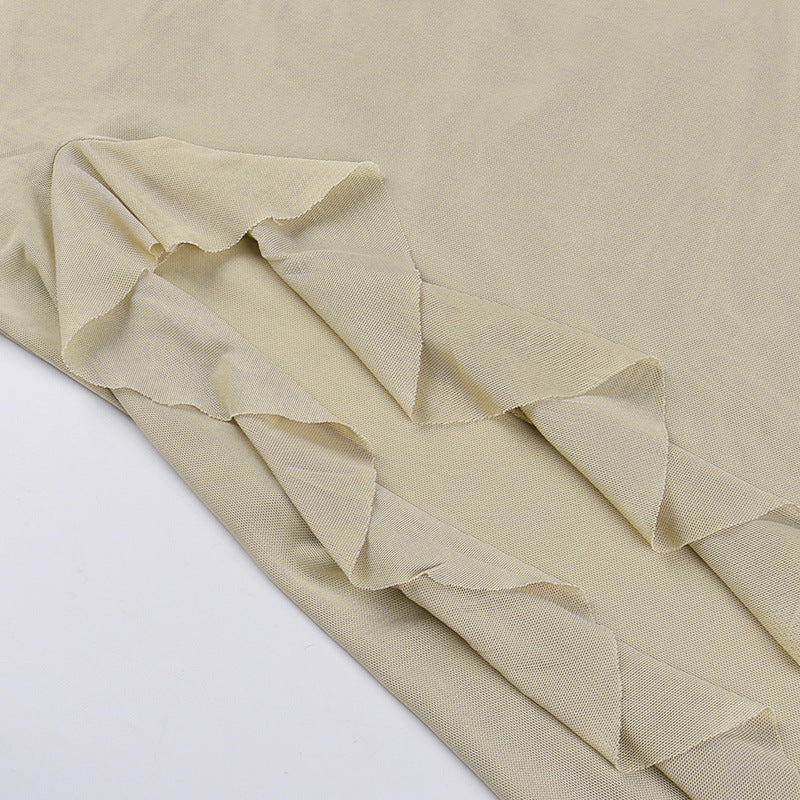 Dune Waste Soil Balaclava Design Solid Color Dress Retro Sexy Slim Fit Slit - Bellarte Enchanté Dune Waste Soil Balaclava Design Solid Color Dress Retro Sexy Slim Fit Slit