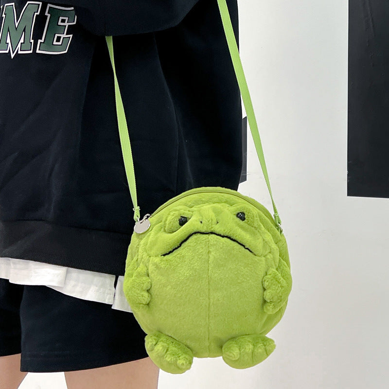 Cute And Ugly Frog-shaped Wallet Plush Doll Crossbody Bag