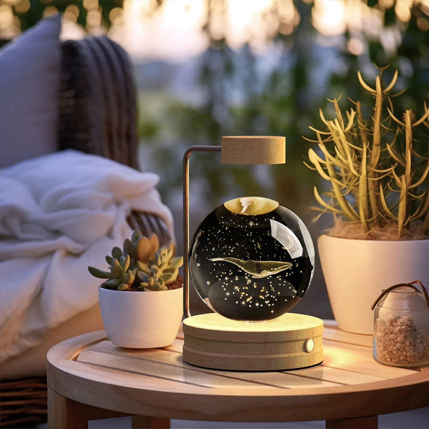 Crystal Ball Cosmic Dinosaur Indoor Night Light USB Power Warm Bedside Light Birthday Gift Night Lamp - Bella Enchanté