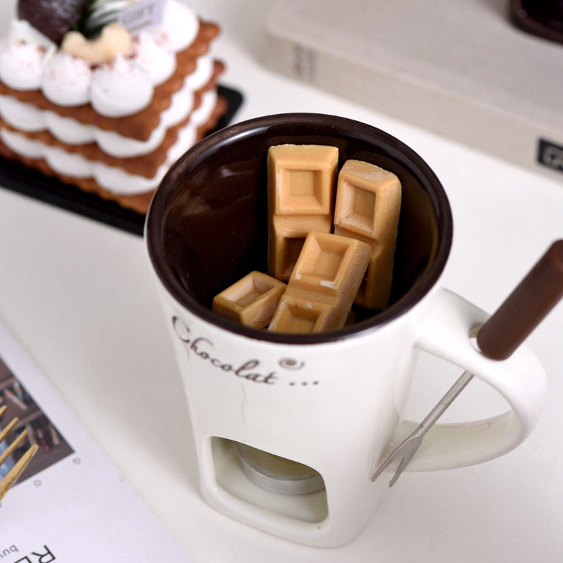 Ceramic Chocolate Hot Pot Stove Ice Cream Hot Pot Cup