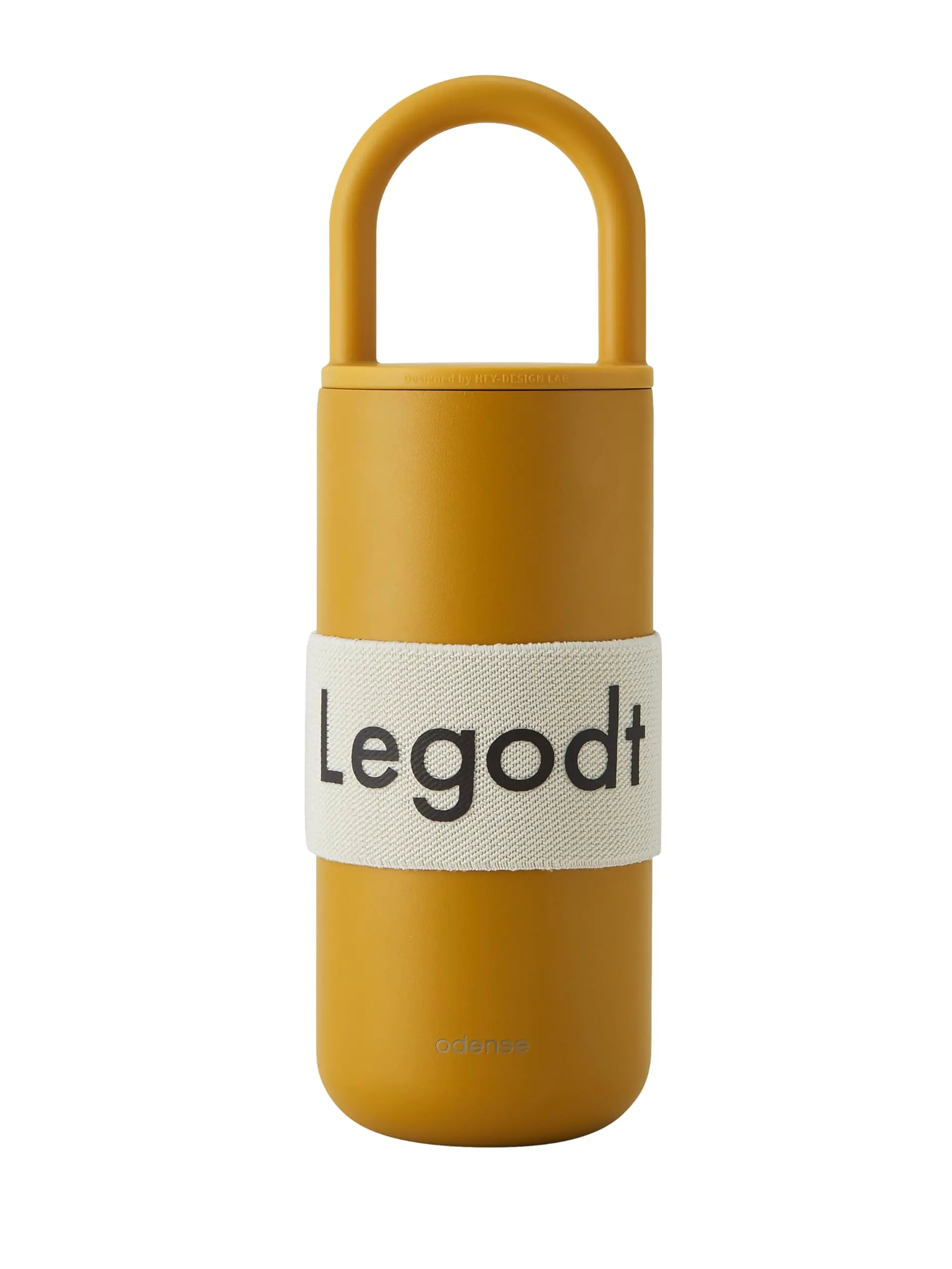 Odense Legodt Loop Tumbler 20oz with Lid and Handle - Insulated Tumbler with Leak-Resistant Lid - Double Stainless Steel Travel Coffee Mug Water Bottle Keeps Drinks Hot or Cold(Tangerine Yellow)