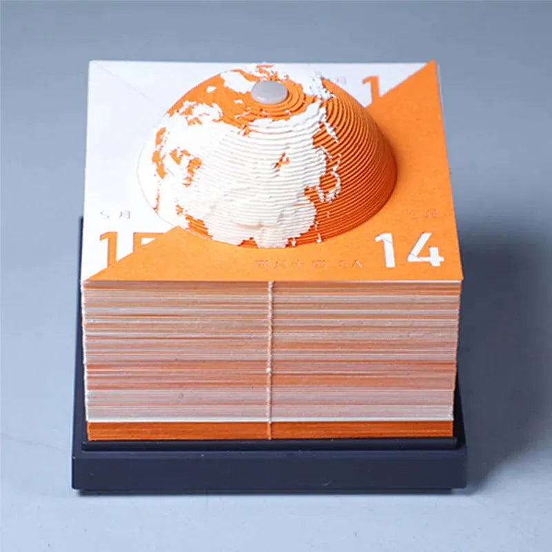 Earth Calendar 3D Earth Model Desk Calendar Sign Gift Paper Sculpture - Bellarte Enchanté Earth Calendar 3D Earth Model Desk Calendar Sign Gift Paper Sculpture