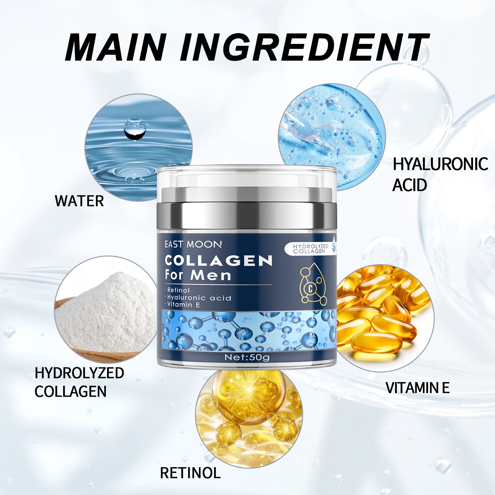 East Moon Collagen Cream, Fade Fine Lines Wrinkle Tight Facial Skin Moisturizing Anti-Aging Cream - Bellarte Enchanté East Moon Collagen Cream, Fade Fine Lines Wrinkle Tight Facial Skin Moisturizing Anti-Aging Cream