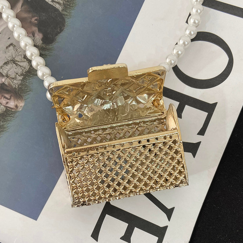 Fashion Personality Mini Bag Women's Pearl Chain