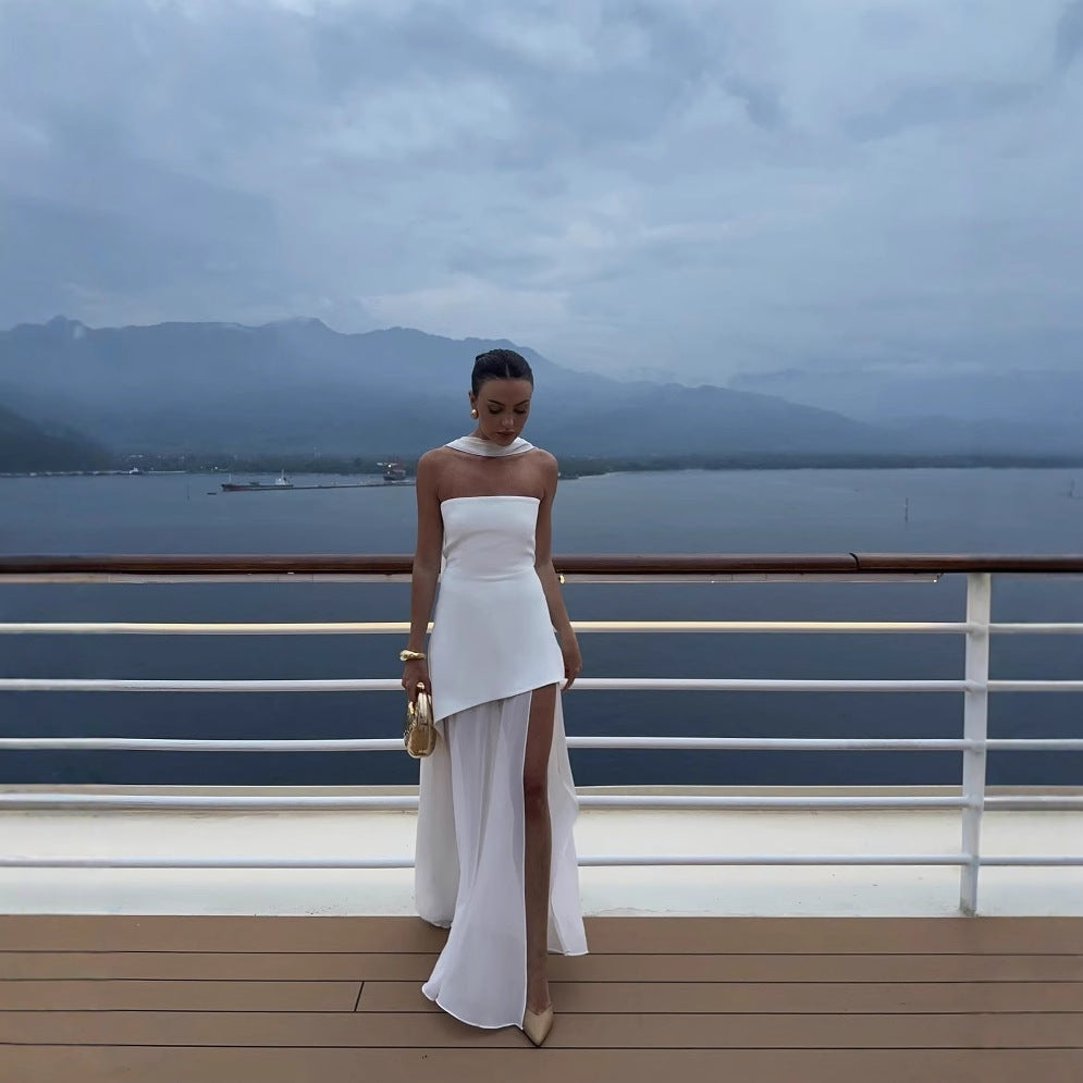 Off-Shoulder Tube Top Maxi Dress - Elegant Sleeveless Design