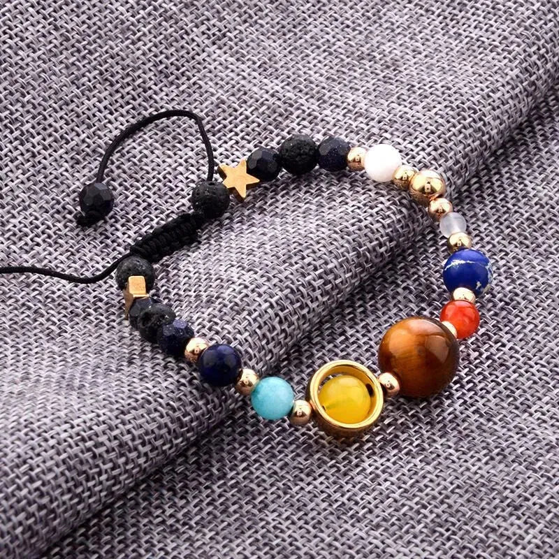 Eight Planets Alloy Bracelet, Natural Stone Bead Bracelet Women Solar System Bracelet Universe Galaxy The Eight Planets Guardian Star Natural Stone Beads Bracelet Bangle Gifts For Girls - Bellarte Enchanté Eight Planets Alloy Bracelet, Natural Stone Bead Bracelet Women Solar System Bracelet Universe Galaxy The Eight Planets Guardian Star Natural Stone Beads Bracelet Bangle Gifts For Girls