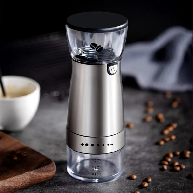 Electric Coffee Grinder Stainless Steel Adjustable Hand Grinder Coffee Machine Coffee Bean Burr Grinders Mill Kitchen Tool - Bellarte Enchanté Electric Coffee Grinder Stainless Steel Adjustable Hand Grinder Coffee Machine Coffee Bean Burr Grinders Mill Kitchen Tool