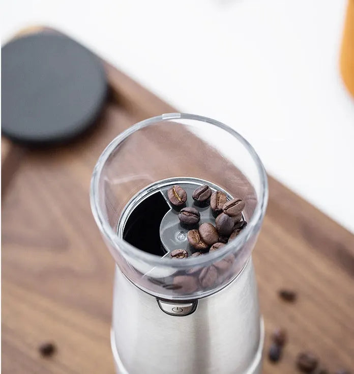 Electric Coffee Grinder Stainless Steel Adjustable Hand Grinder Coffee Machine Coffee Bean Burr Grinders Mill Kitchen Tool - Bellarte Enchanté Electric Coffee Grinder Stainless Steel Adjustable Hand Grinder Coffee Machine Coffee Bean Burr Grinders Mill Kitchen Tool