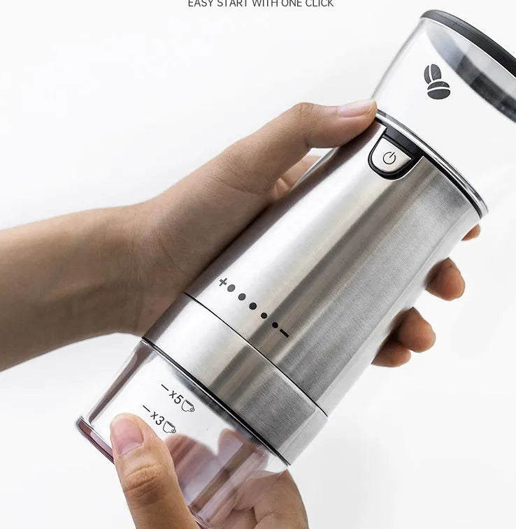 Electric Coffee Grinder Stainless Steel Adjustable Hand Grinder Coffee Machine Coffee Bean Burr Grinders Mill Kitchen Tool - Bellarte Enchanté Electric Coffee Grinder Stainless Steel Adjustable Hand Grinder Coffee Machine Coffee Bean Burr Grinders Mill Kitchen Tool