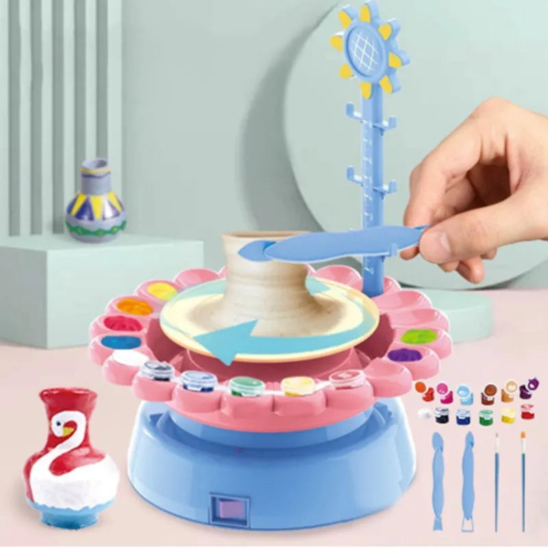 Electric Pottery Drawing Machine Clay Toy Diy Set - Bellarte Enchanté Electric Pottery Drawing Machine Clay Toy Diy Set