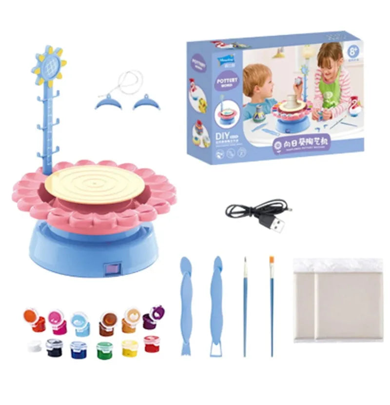 Electric Pottery Drawing Machine Clay Toy Diy Set - Bellarte Enchanté Electric Pottery Drawing Machine Clay Toy Diy Set