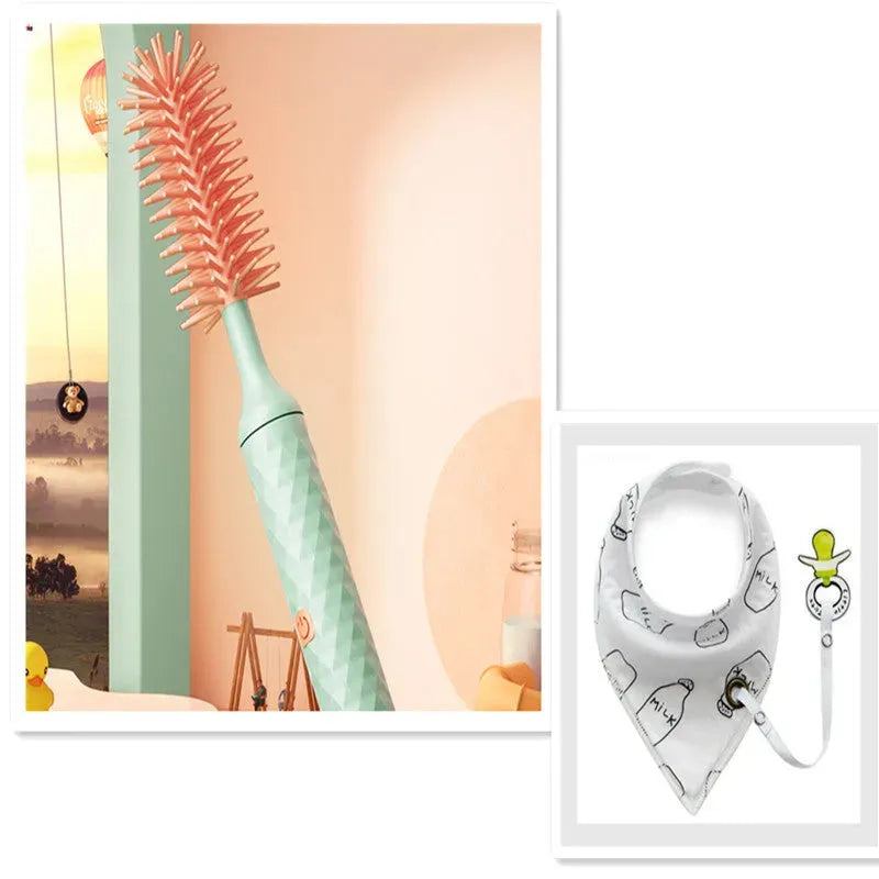 Electric Silicone Bottle Brush 360 Degree Rotating Baby - Bellarte Enchanté Electric Silicone Bottle Brush 360 Degree Rotating Baby