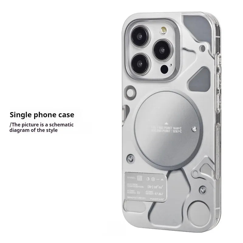 Electroplated Mechanical Silver Phone Case Magnetic Bracket - Bellarte Enchanté Electroplated Mechanical Silver Phone Case Magnetic Bracket