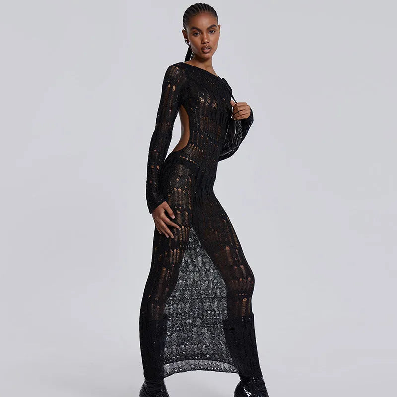 Elegant Long Woolen Dress Women - Bellarte Enchanté Elegant Long Woolen Dress Women