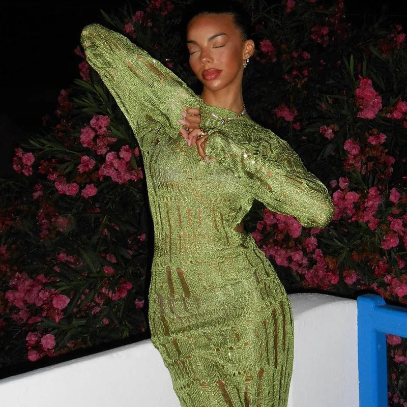 Elegant Long Woolen Dress Women - Bellarte Enchanté Elegant Long Woolen Dress Women