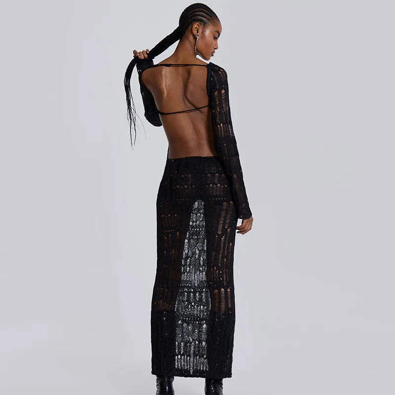 Elegant Long Woolen Dress Women - Bellarte Enchanté Elegant Long Woolen Dress Women