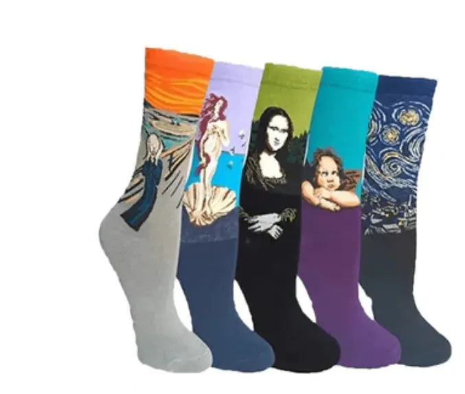 European And American Retro Abstract Art Van Gogh Oil Painting Socks - Bellarte Enchanté European And American Retro Abstract Art Van Gogh Oil Painting Socks