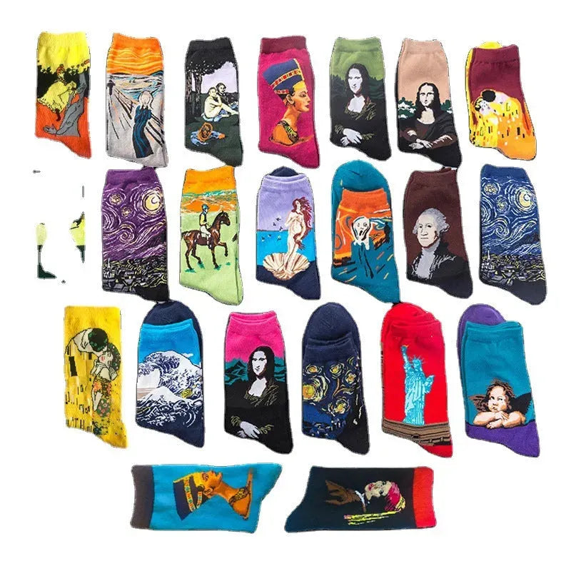 European And American Retro Abstract Art Van Gogh Oil Painting Socks - Bellarte Enchanté European And American Retro Abstract Art Van Gogh Oil Painting Socks